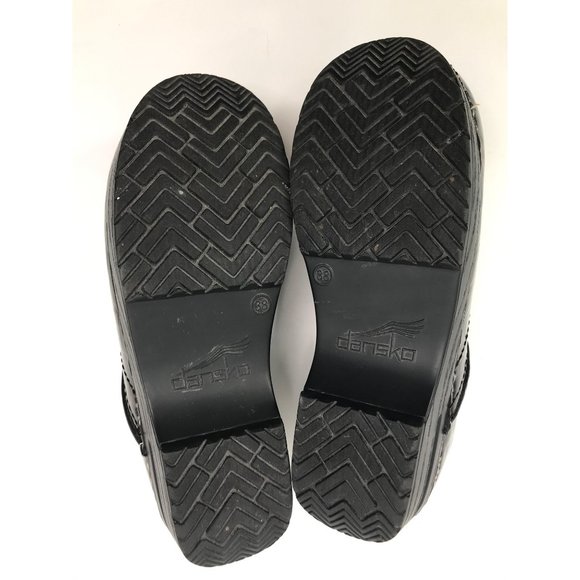 Dansko Patent Leather Croc Print Clog Slip On Shoe Brown Size 38 - Picture 7 of 7